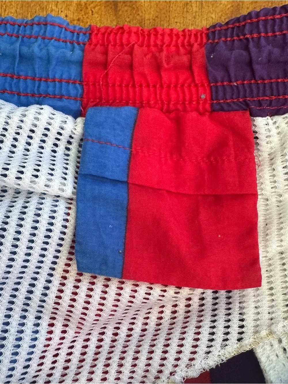 Vintage Pacific Scene Swim Trunks XL 80s 90s Rainbow Stripe Retro Surf Shorts
